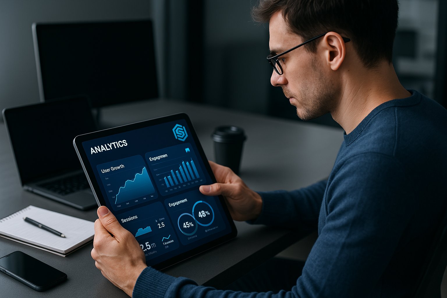 An intuitive mobile analytics app being built out by an IT professional.